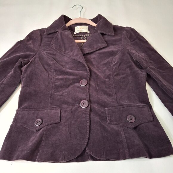 Vintage Costa Blanca Purple Cotton Corduroy Utility Blazer Jacket Sz M  Casual - Picture 6 of 15